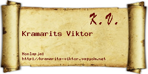 Kramarits Viktor névjegykártya